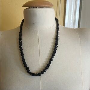 Elegant Black Beaded Necklace